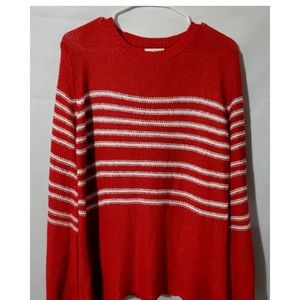 UMGEE Women's Sweater Size Medium Striped Soft Knit Pullover Long Bell Sleeve